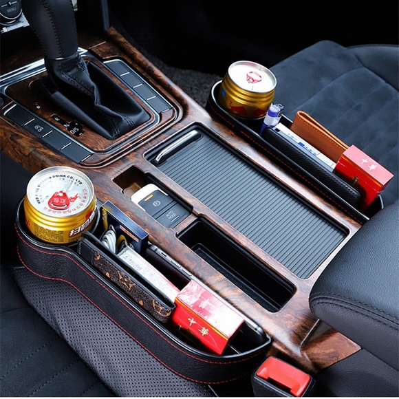 Car Pocket Gap Filler for Interior (for Driver Side) Leather, with Cup Holder - Picture 3 of 4